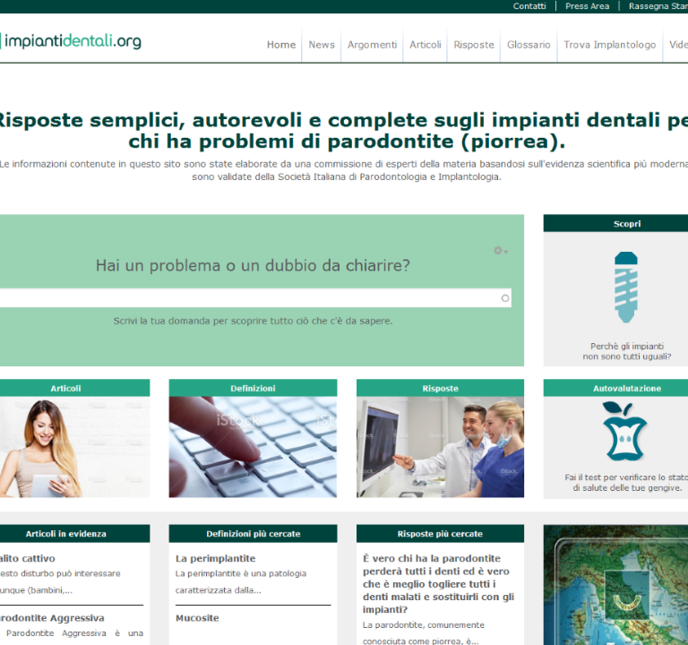 Online il portale web dedicato agli impianti dentali